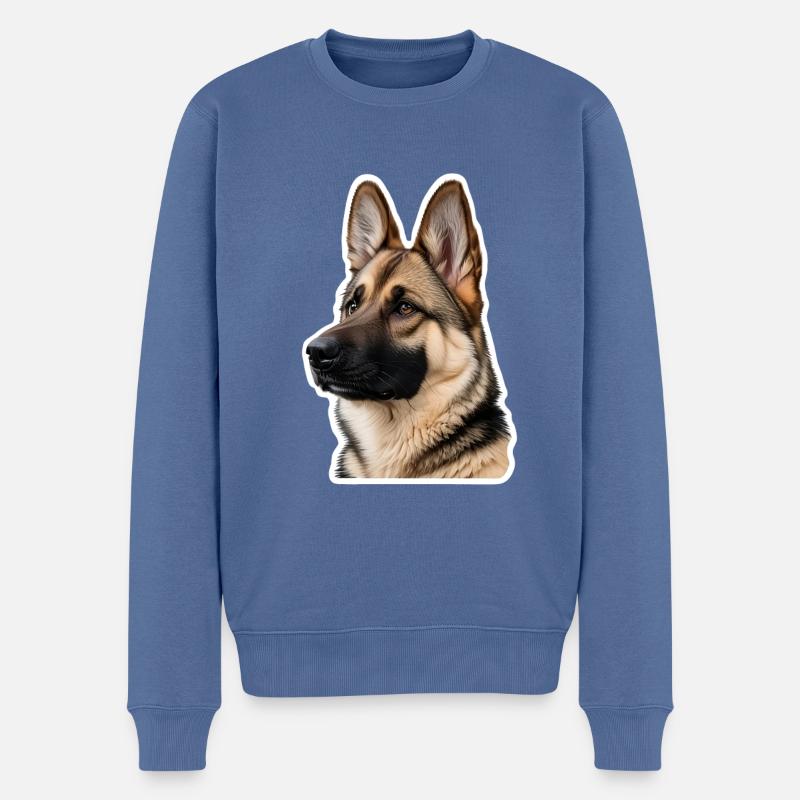 Schäferhund - Männer Premium Bio Pullover - Taubenblau