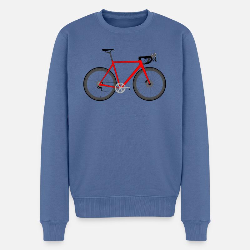 Samsi-Shirts vélo de route rouge - Pull Premium bio Homme - bleu pigeon