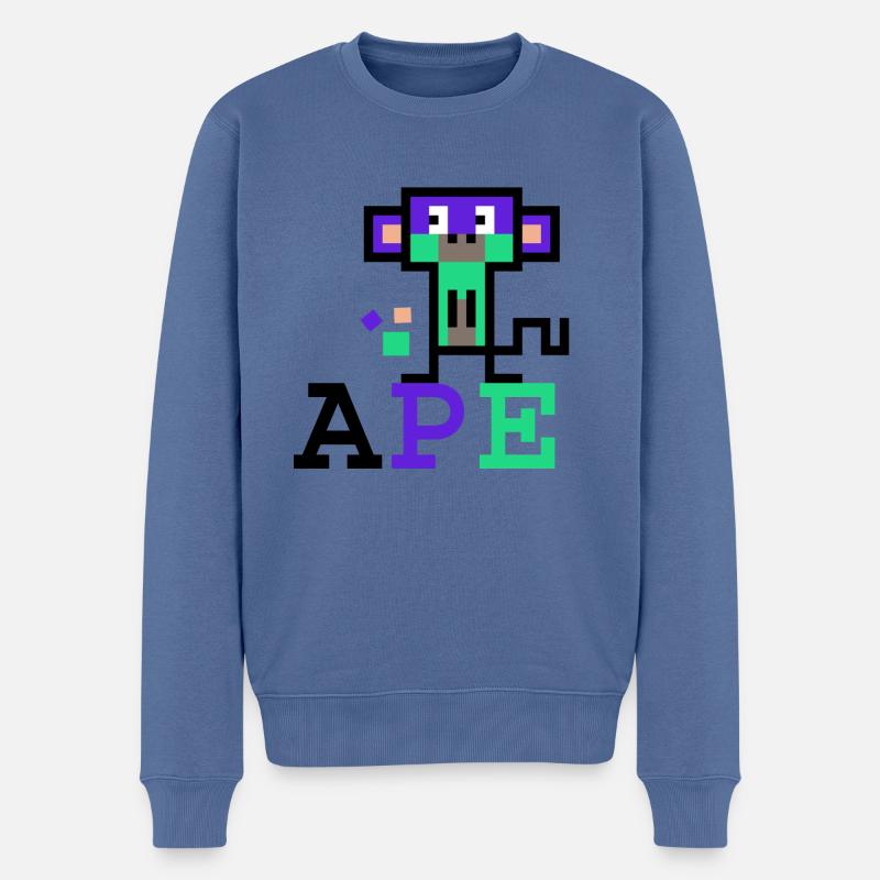 Crypto Ape 2 - Pull Premium bio Homme - bleu pigeon