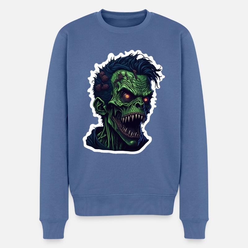 Zombie - Männer Premium Bio Pullover - Taubenblau