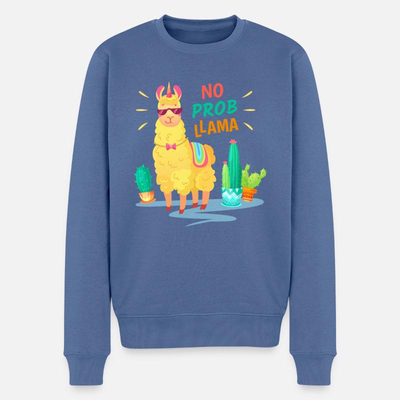 No Problama, drôle d'animal - Pull Premium bio Homme - bleu pigeon