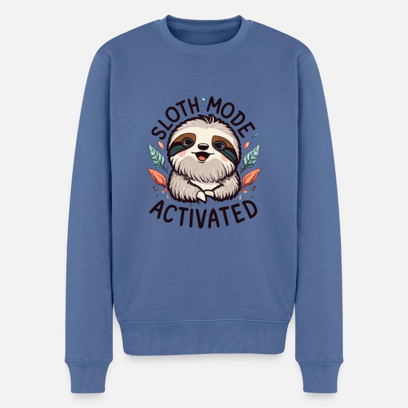 Sloth Mode Activated Lustiges Faultier - Männer Premium Bio Pullover - Taubenblau