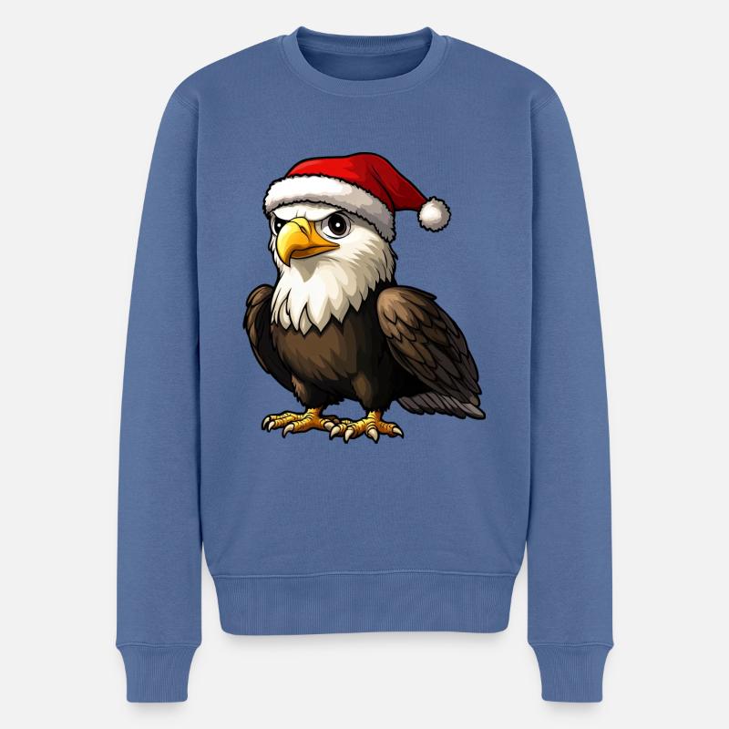 Adler Weihnachten - Männer Premium Bio Pullover - Taubenblau