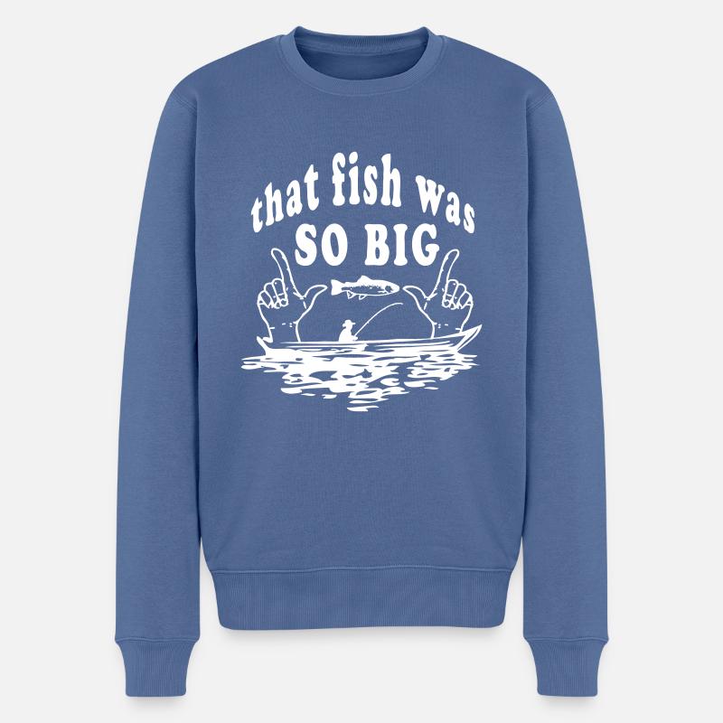 Fische Fischer - Männer Premium Bio Pullover - Taubenblau