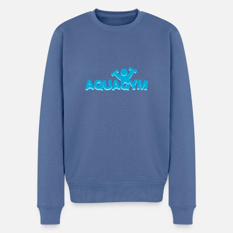 Aquagym - Männer Premium Bio Pullover - Taubenblau