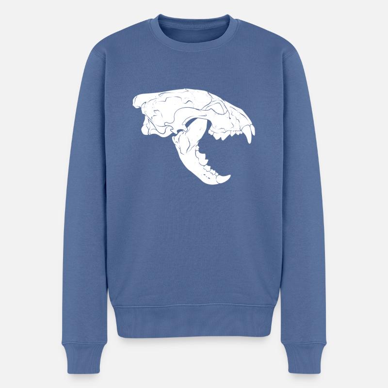 Wolverine Schädel - Männer Premium Bio Pullover - Taubenblau