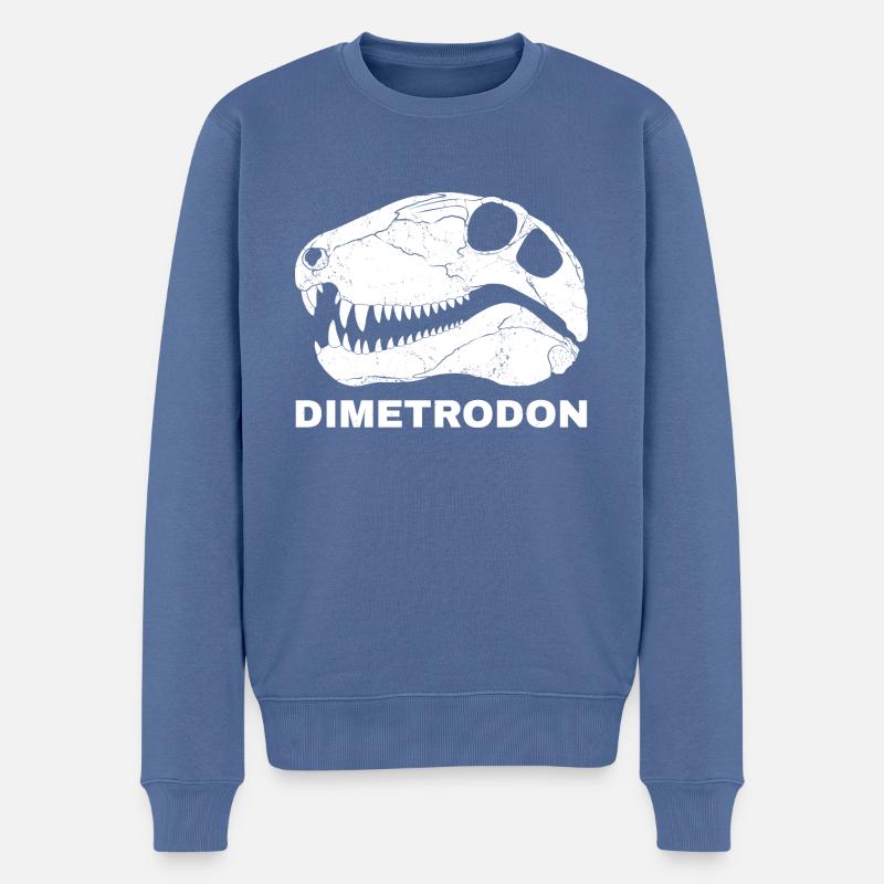 Dimetrodon Fossilschädel - Männer Premium Bio Pullover - Taubenblau