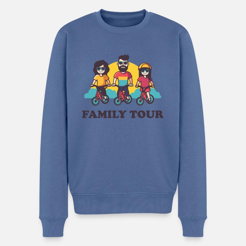Visite en famille - Pull Premium bio Homme - bleu pigeon
