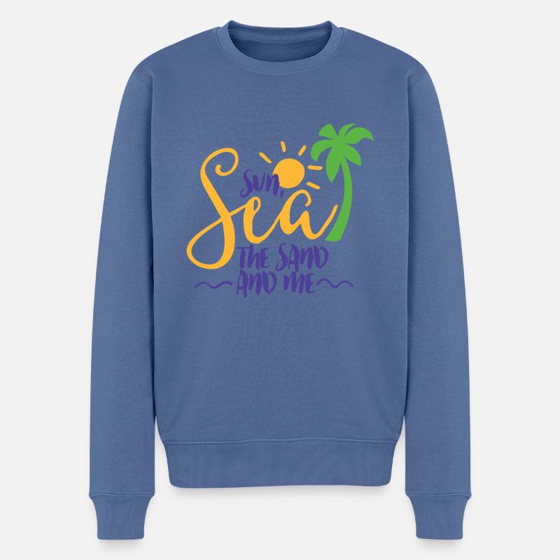 Soleil mer le sable et moi - Pull Premium bio Homme - bleu pigeon
