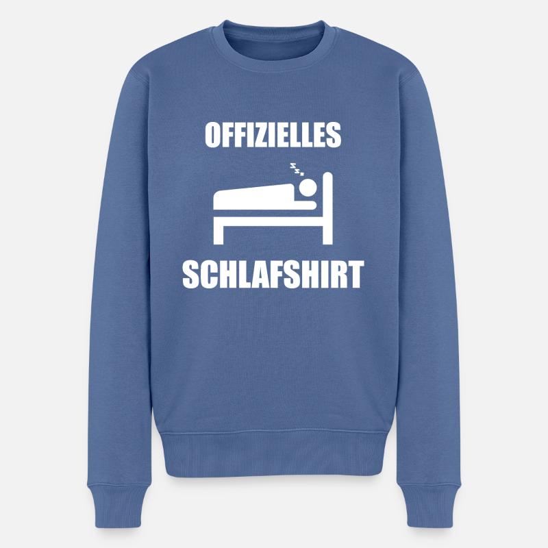 Offizielles Schlafshirt - Männer Premium Bio Pullover - Taubenblau