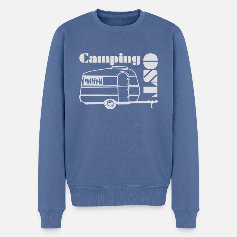 Qek Junior DDR Wohnwagen - Männer Premium Bio Pullover - Taubenblau