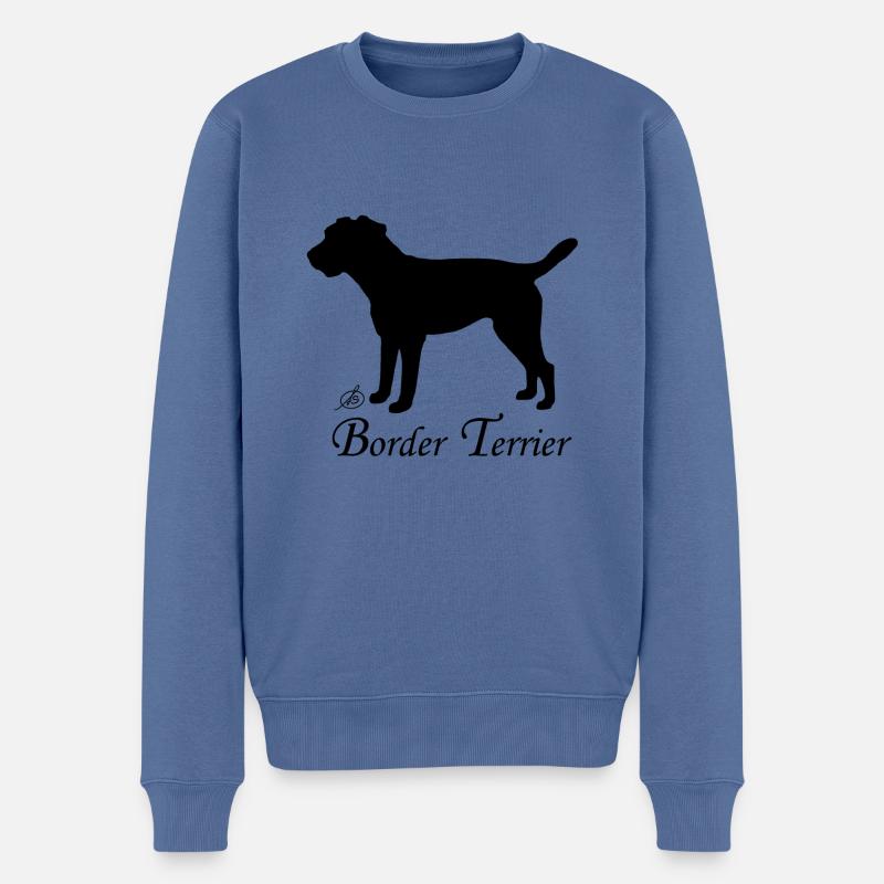 Border Terrier - Männer Premium Bio Pullover - Taubenblau