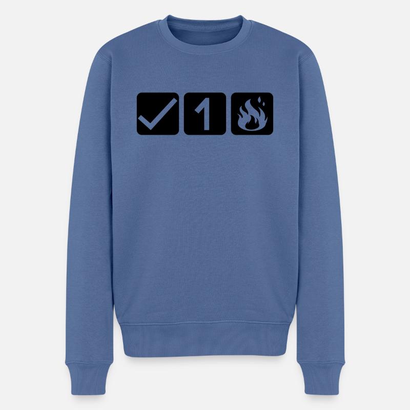 Classic - Männer Premium Bio Pullover - Taubenblau