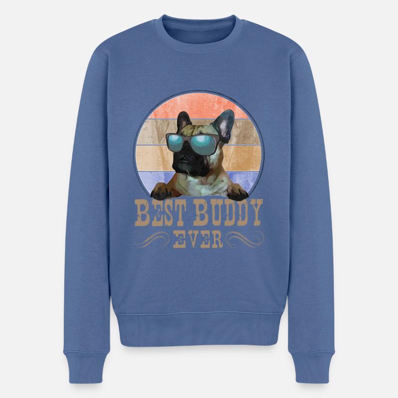 Best Buddy, Frenchie, Bully, Bester Freund, - Männer Premium Bio Pullover - Taubenblau