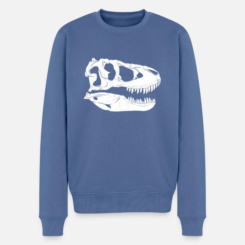 Fossile de Tarbosaurus - Pull Premium bio Homme - bleu pigeon