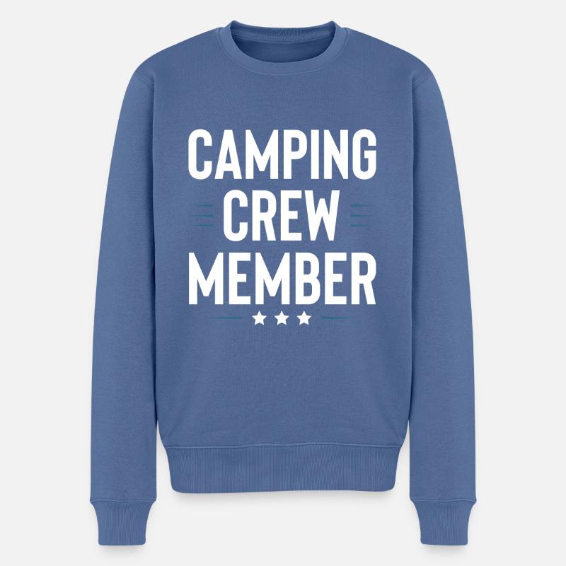 Camping Crew - Männer Premium Bio Pullover - Taubenblau