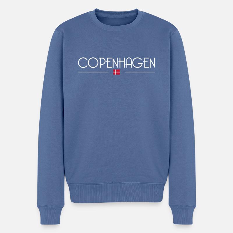 Kopenhagen Hotels - Männer Premium Bio Pullover - Taubenblau