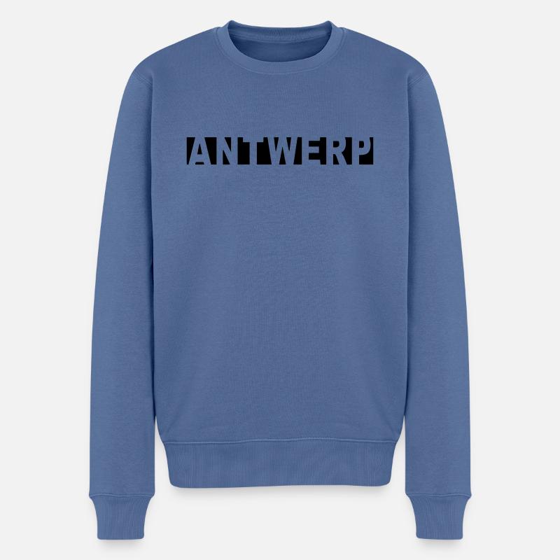 Antwerpen - Männer Premium Bio Pullover - Taubenblau