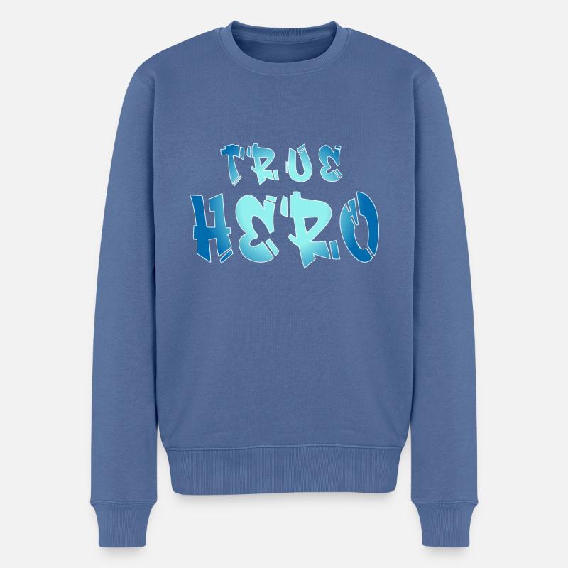 WAHRER HELD - VÉRITABLE HÉROS - Pull Premium bio Homme - bleu pigeon