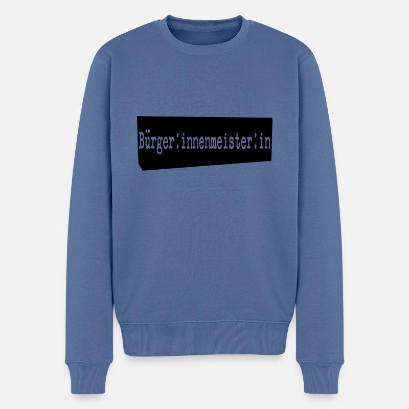 bürgerinnenmeisterin schwarz - Männer Premium Bio Pullover - Taubenblau
