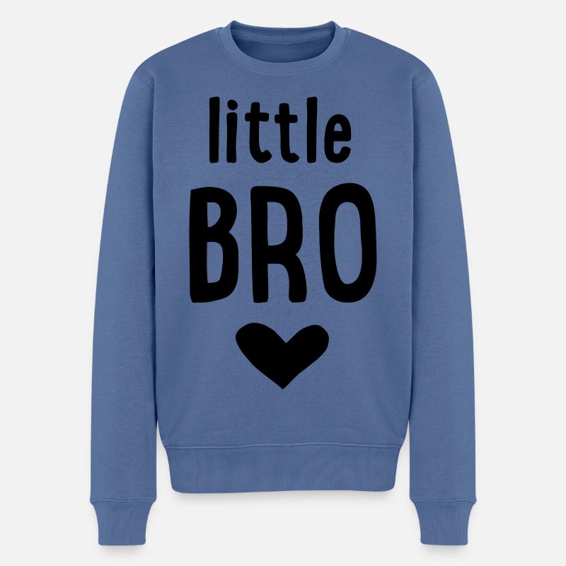 Little Bro  - Männer Premium Bio Pullover - Taubenblau