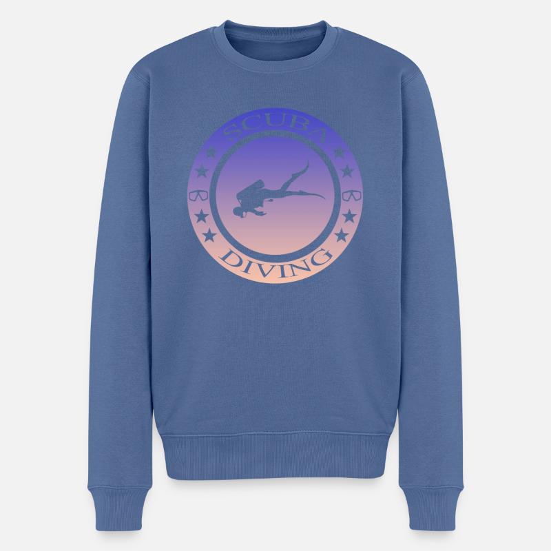 Tauchen - Männer Premium Bio Pullover - Taubenblau