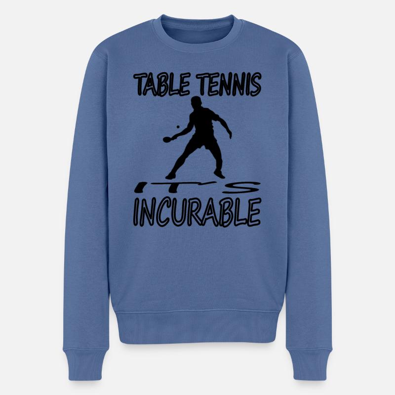 Tischtennis spielen Freizeitsportler Geschenkidee - Männer Premium Bio Pullover - Taubenblau