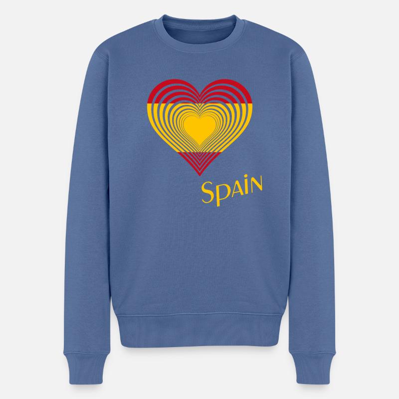 Spanien Spain - Männer Premium Bio Pullover - Taubenblau
