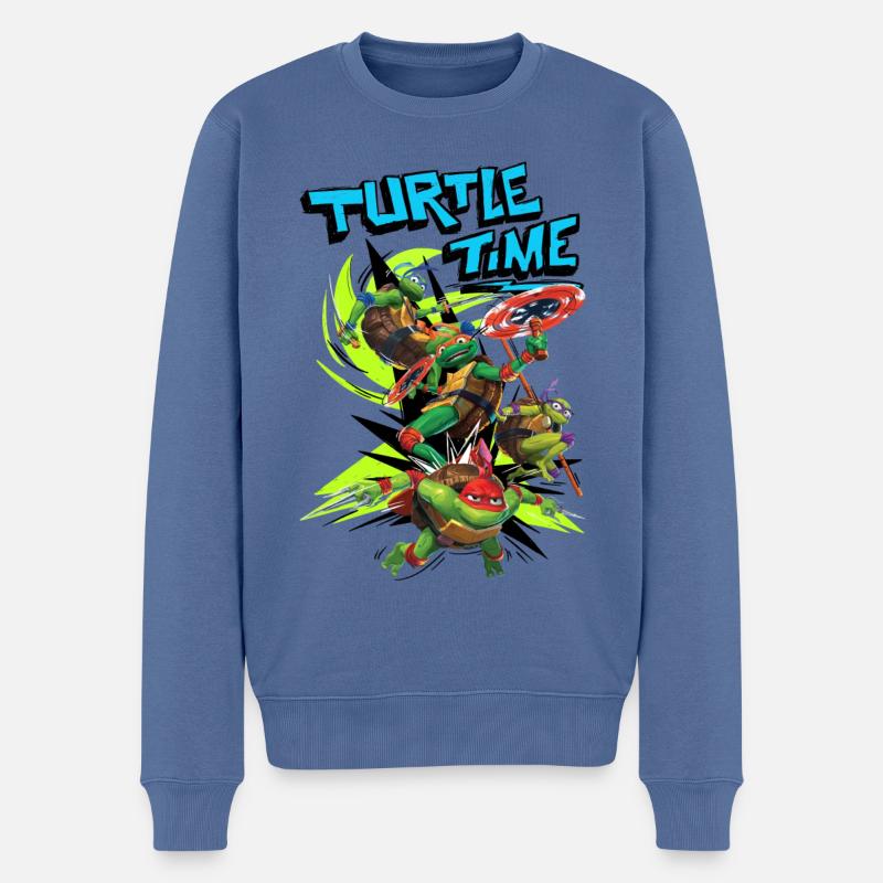 TMNT Mutant Mayhem Turtle Time Alle Turtles - Männer Premium Bio Pullover - Taubenblau