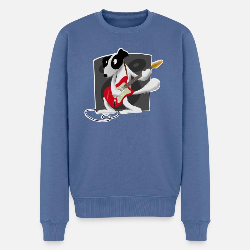Rock Dog (E-Gitarre) - Männer Premium Bio Pullover - Taubenblau