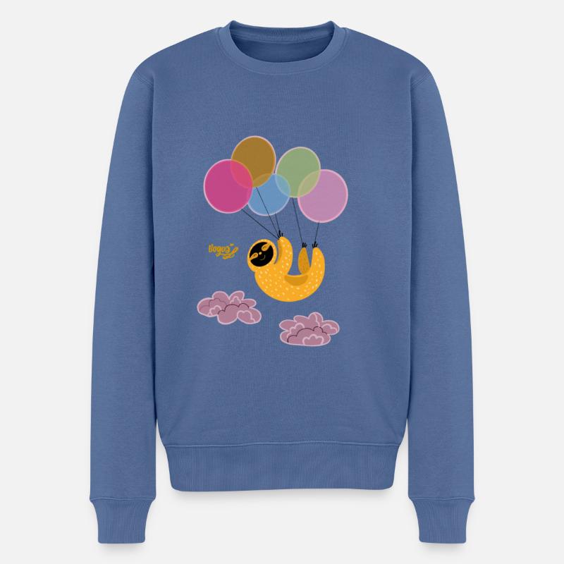 Faultier - Männer Premium Bio Pullover - Taubenblau