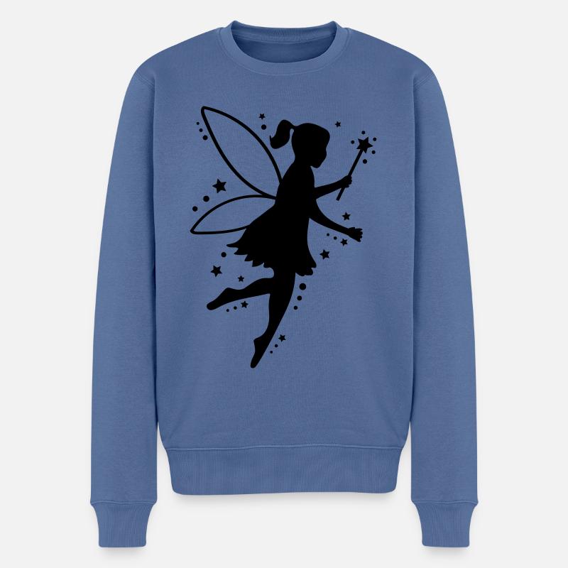 silhouette elfe de fée - Pull Premium bio Homme - bleu pigeon