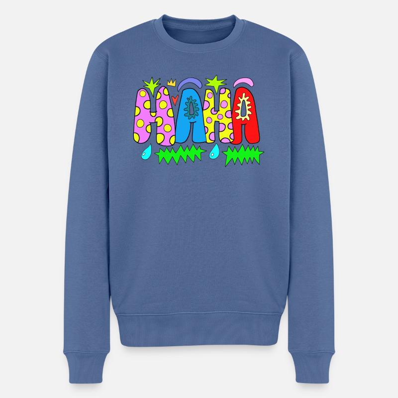 HAHA - Pull Premium bio Homme - bleu pigeon