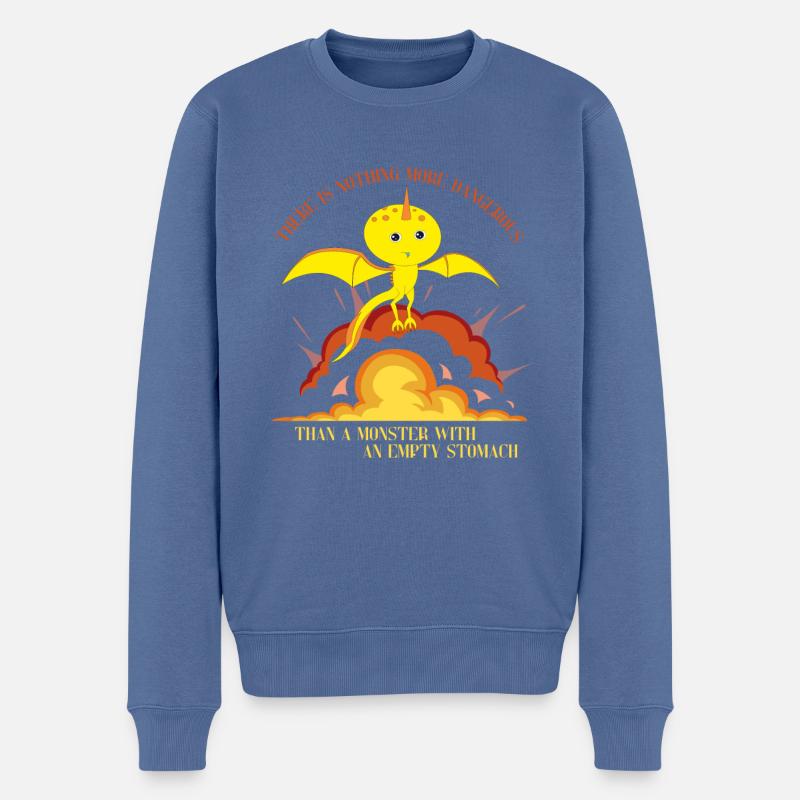 Monster mit leerem Magen - Männer Premium Bio Pullover - Taubenblau