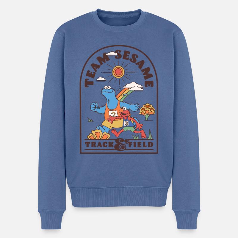Sesamstraße Design Team Sesame Track & Field - Männer Premium Bio Pullover - Taubenblau