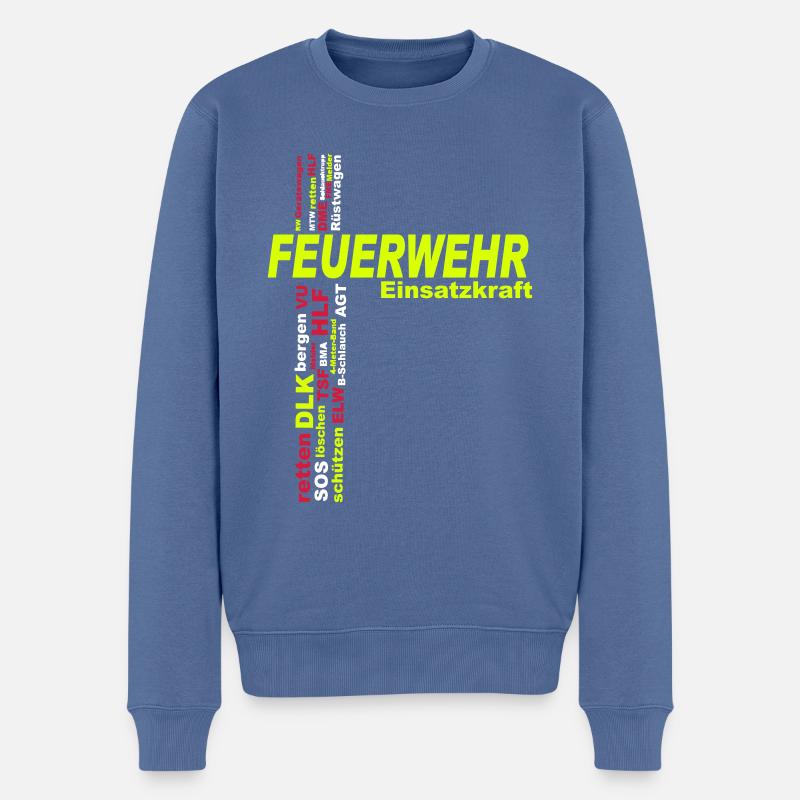 Feuerwehr Einsatzkraft - Männer Premium Bio Pullover - Taubenblau
