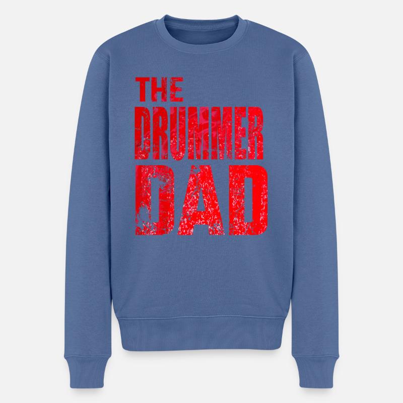 Cadeau de papa batteur musicien - Pull Premium bio Homme - bleu pigeon