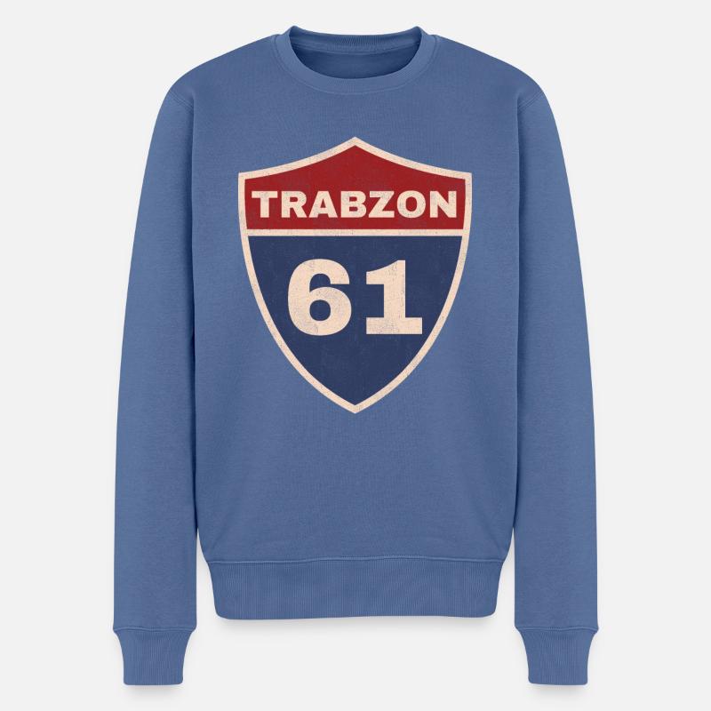 Trabzon - Männer Premium Bio Pullover - Taubenblau