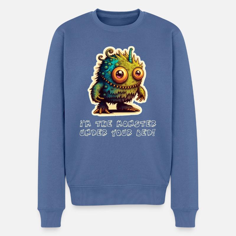 Niedliches Monster - Männer Premium Bio Pullover - Taubenblau