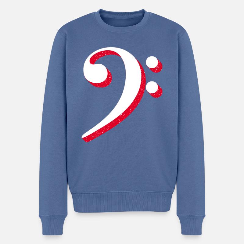 Bassschlüssel mit Space Sternen Universum - Männer Premium Bio Pullover - Taubenblau