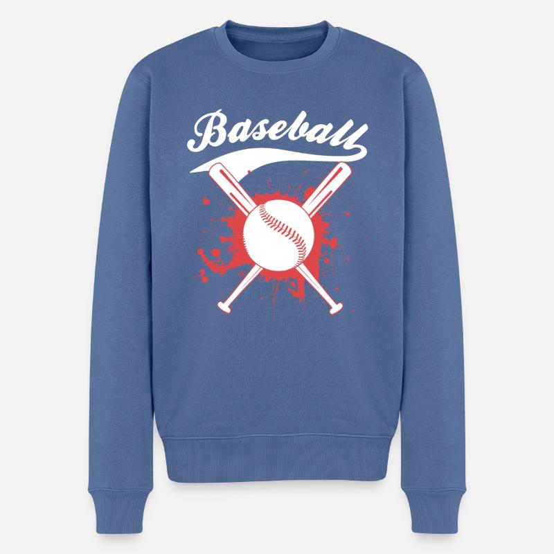 BASE-BALL - Pull Premium bio Homme - bleu pigeon
