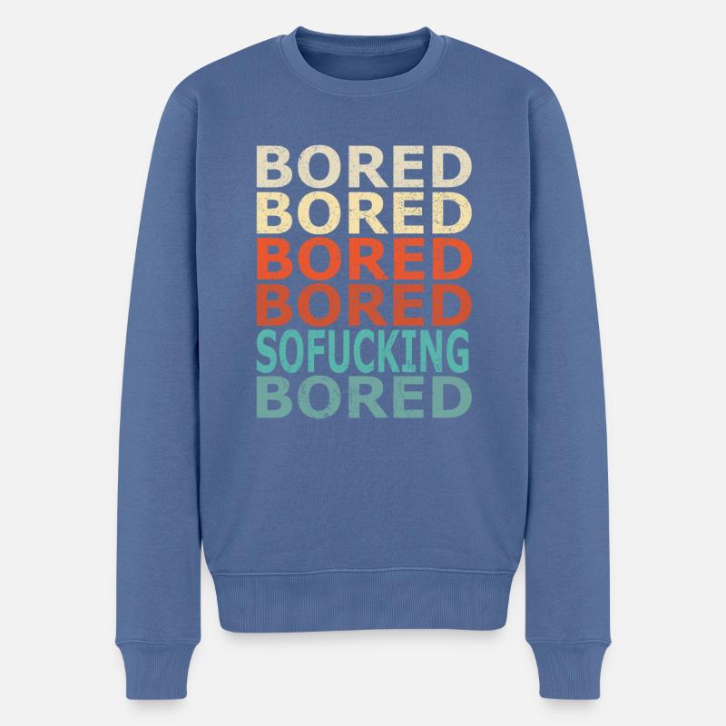 Mightily Bored (Distressed) - Pull Premium bio Homme - bleu pigeon