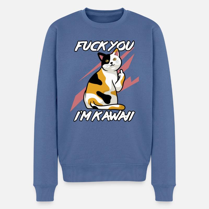 kawaii - Männer Premium Bio Pullover - Taubenblau