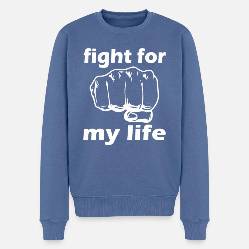 Rock and Roll Rock Music - Männer Premium Bio Pullover - Taubenblau