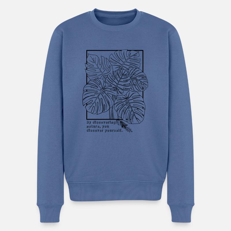 Nature - Männer Premium Bio Pullover - Taubenblau
