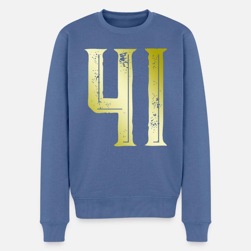 41 Zahl Symbol - Männer Premium Bio Pullover - Taubenblau