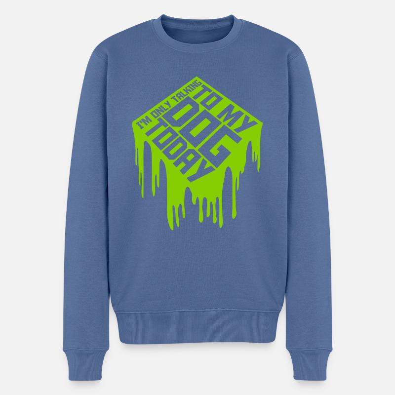 ne parler qu’au chien - Pull Premium bio Homme - bleu pigeon