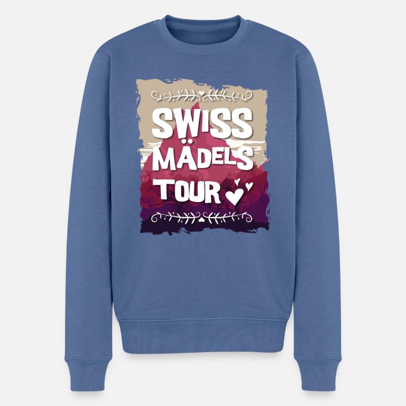 Swiss Mädels Tour - Männer Premium Bio Pullover - Taubenblau