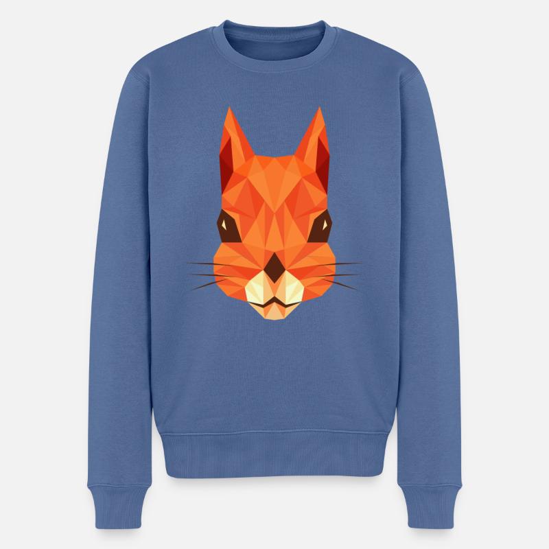 Eichhörnchenkunst Puristisches Wildtier Waldtier - Männer Premium Bio Pullover - Taubenblau