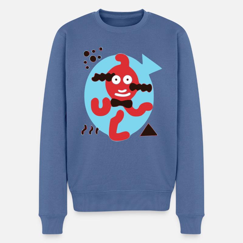 Coucou le poisson rouge - Pull Premium bio Homme - bleu pigeon